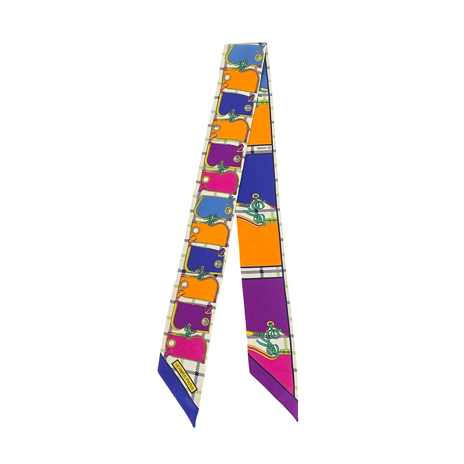Hermes Multicolor Camails Silk Twilly Scarf