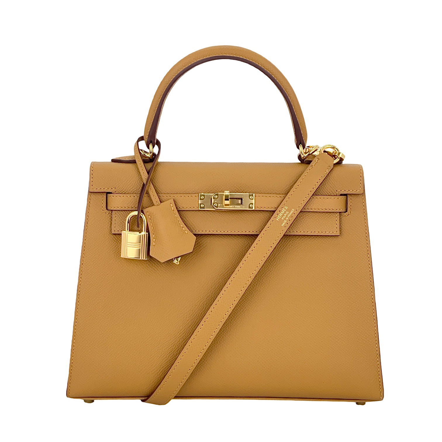 Hermes Sellier Epsom Leather Gold Hardware Sesame Kelly 25