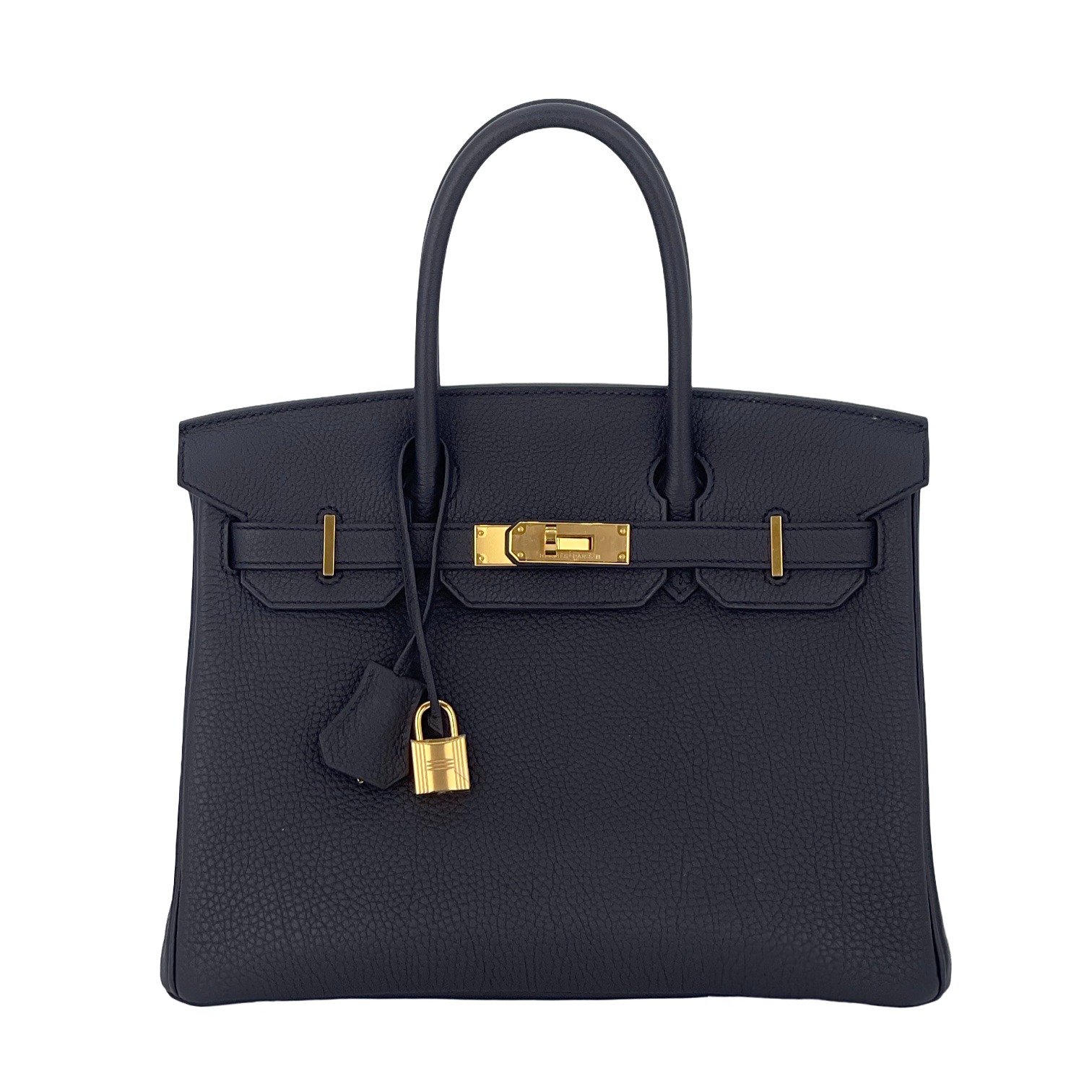Hermes Clemence Leather Gold Hardware Noir Birkin 30