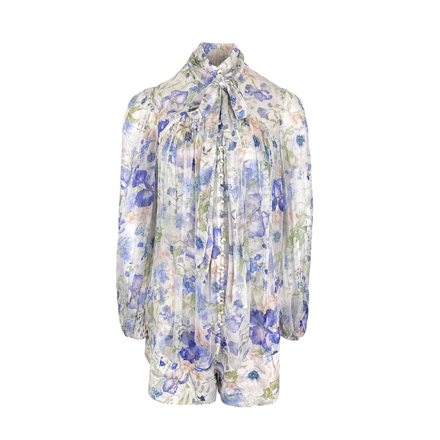 Zimmermann Natura Floral Tie Neck Blouse 1 Shorts 1