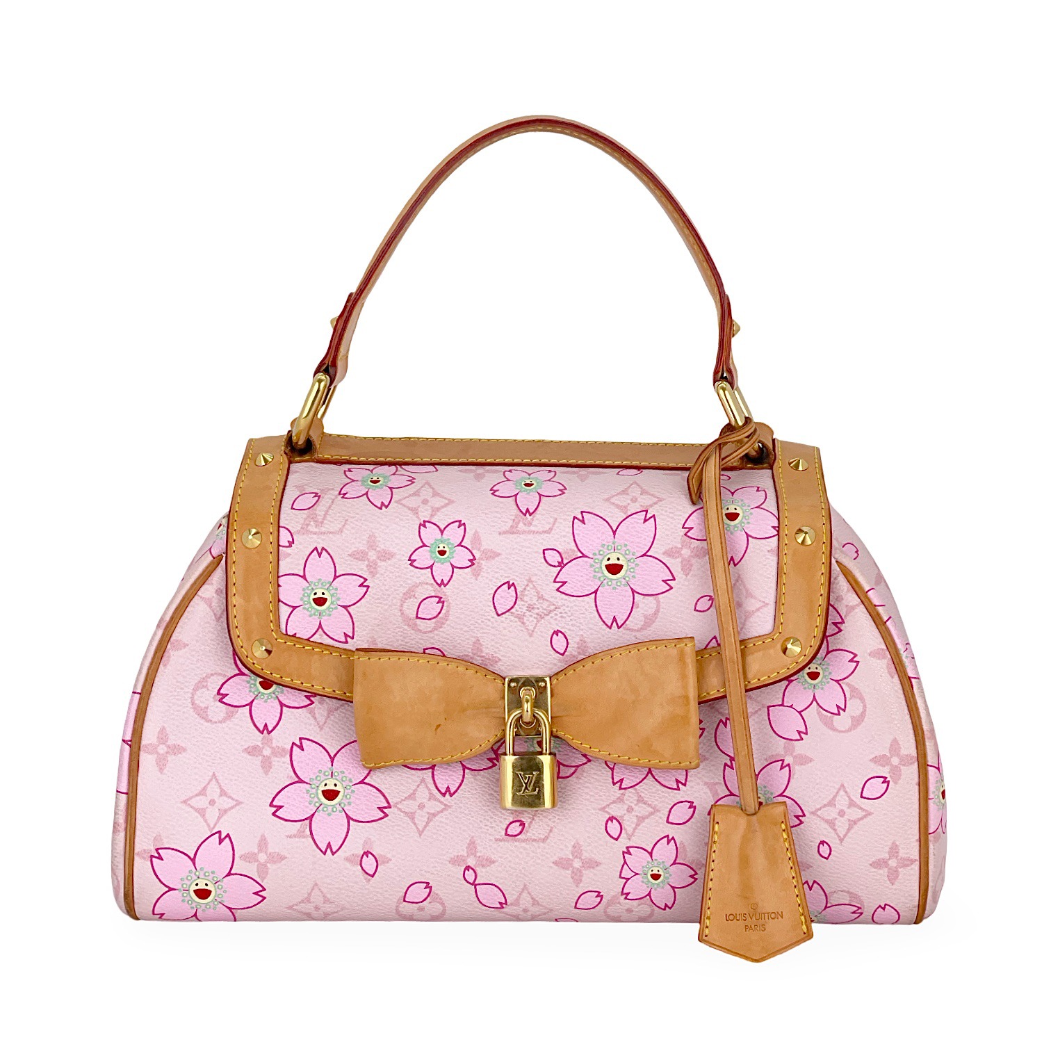 Louis Vuitton Pink Tan Takashi Murakamı Monogram Cherry Blossom Sac Retro Bag