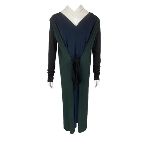 Louis Vuitton Khaki Black Navy Blue Long Dress 38 - 1