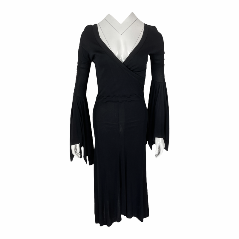 Yves Saint Laurent Black Viscose Dress M - 1
