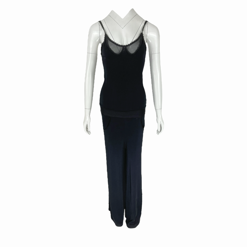 Chanel Black Knitted Wide Leg Jumpsuit 38 - 1