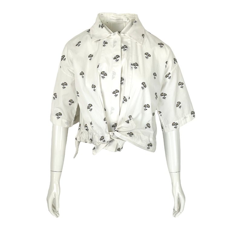 Victoria Beckham White Floral Pattern Shirt 36 - 1
