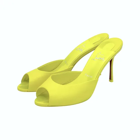 Christian Louboutin Yellow Leather Me Dolly Mules 39