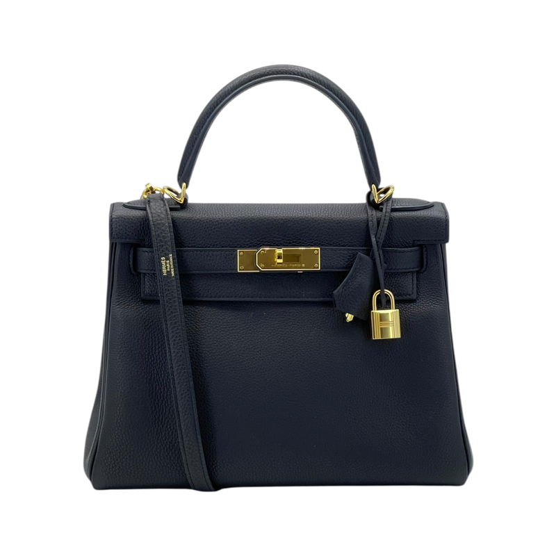 Hermes Togo Leather Gold Hardware Noir Kelly 28 - 1