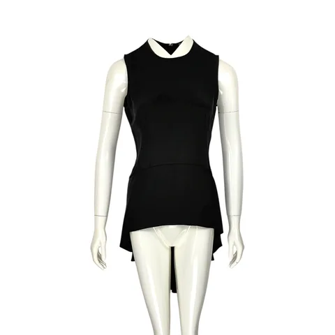 Alexander McQueen Black Sleeveless Flywheel Blouse IT42 - 1