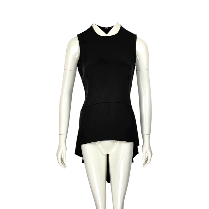 Alexander McQueen Black Sleeveless Flywheel Blouse IT42 - 1