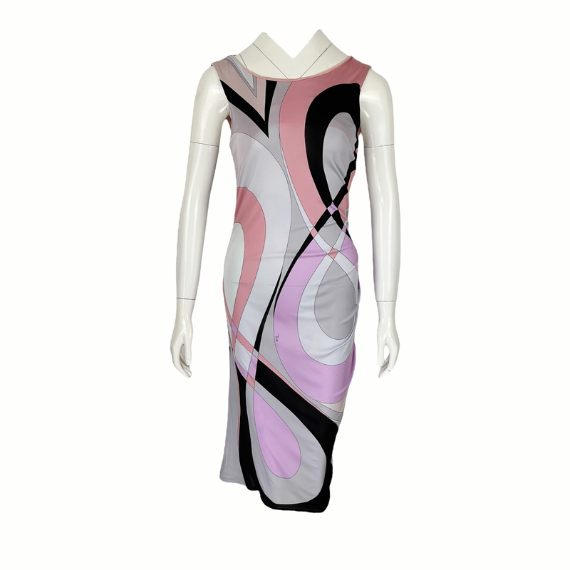 Emilio Pucci Pink Purple Sleeveless Midi Dress IT38 - 1