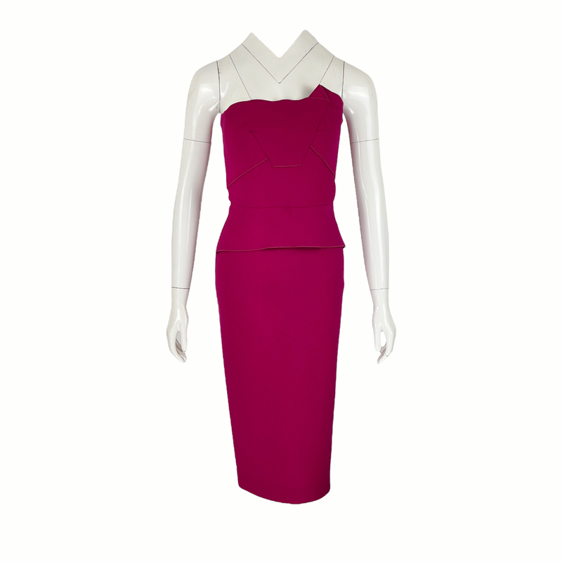 Roland Mouret Fuchsia Wool Dress 34 - 1