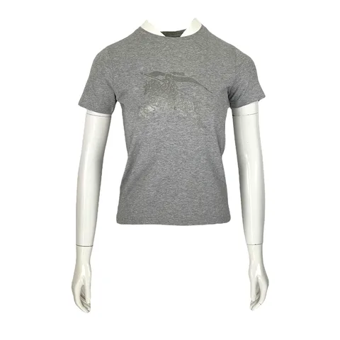 Burberry Grey EKD Logo Cotton Tshirt S - 1