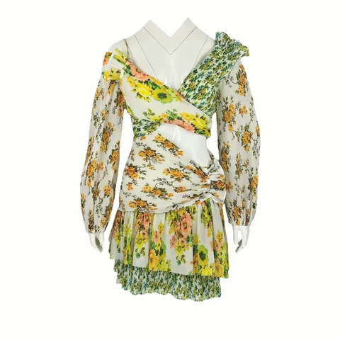 Zimmermann Golden Surfer Floral Cutout Mini Dress 1