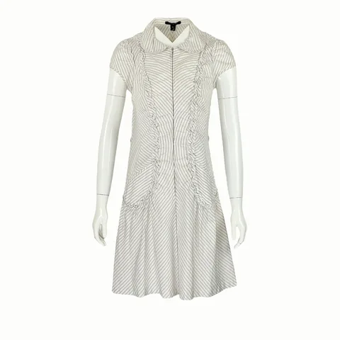 Louis Vuitton Brown White Zipper Mini Dress 40 - 1