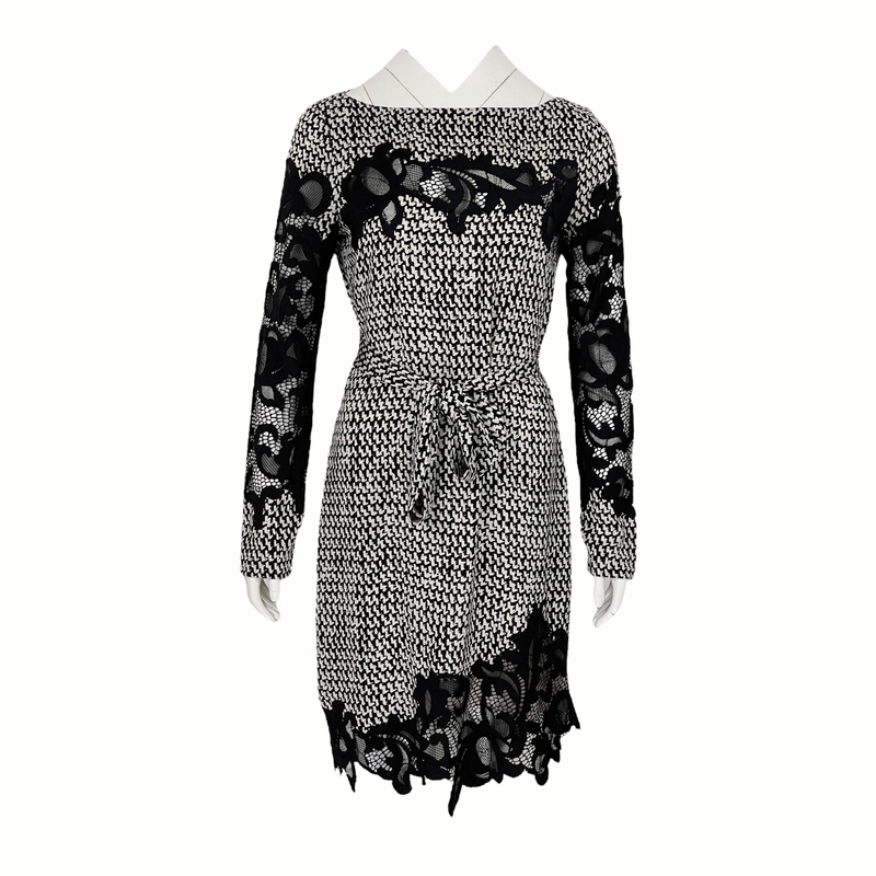 Diane Von Furstenberg Black White Silk Laced DVF Ernestia Dress 6 - 1