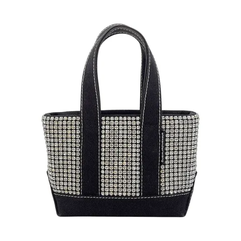 Alexander Wang Black Crystal Embellished Cruiser Mini Tote Bag - 1