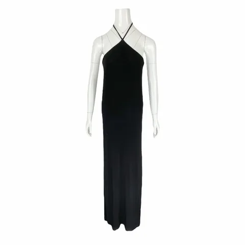 Gucci Black Viscose Sleeveless Maxi Dress IT44 - 1