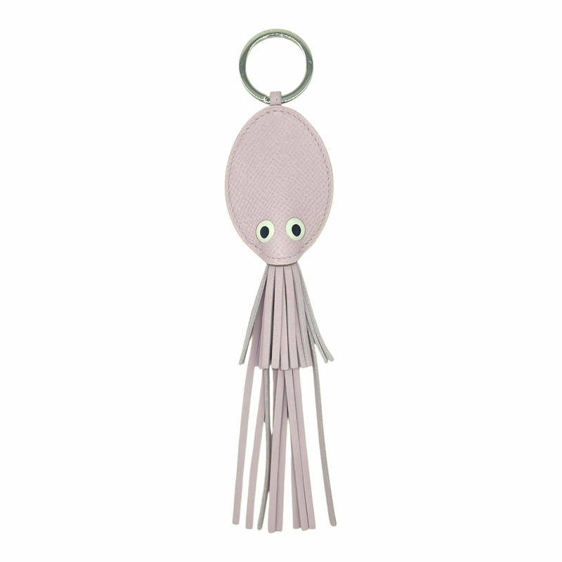 Hermes Mauve Pale Blanc Epsom Leather Poulpe Key Ring - 1