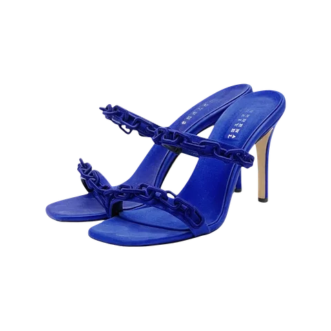 Serena Uziyel Catena Notte Sapphire High Heel Two Strap Sandals 39.5