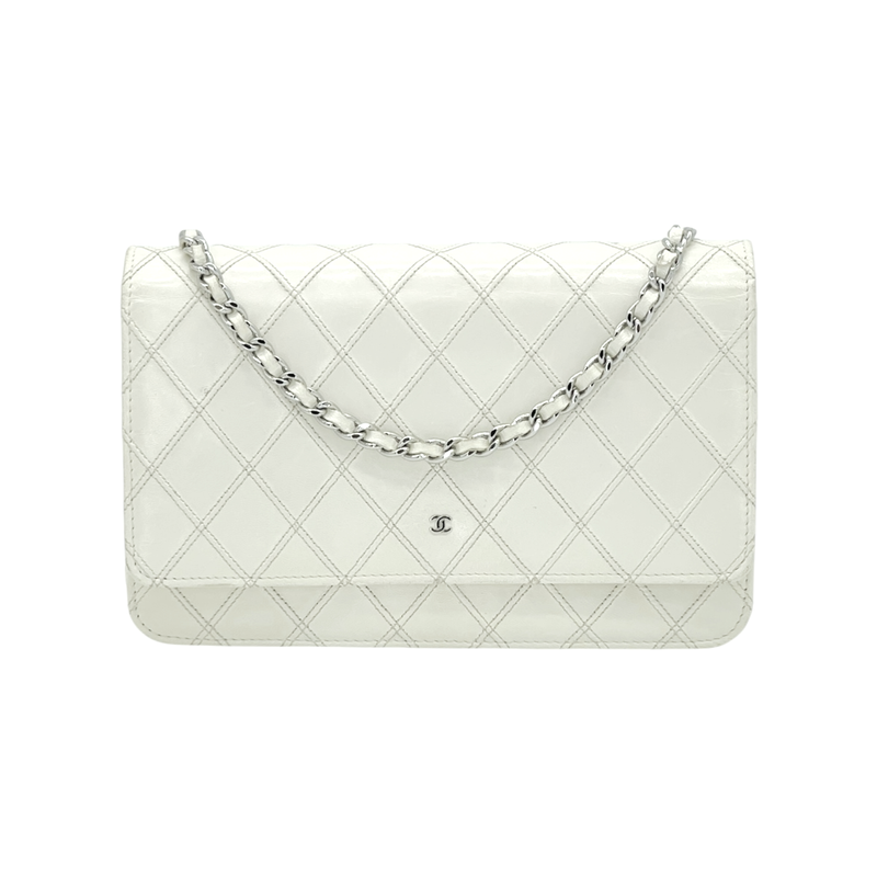 Chanel Quilted Lambskin Diamond Stitch Ecru WOC - 1