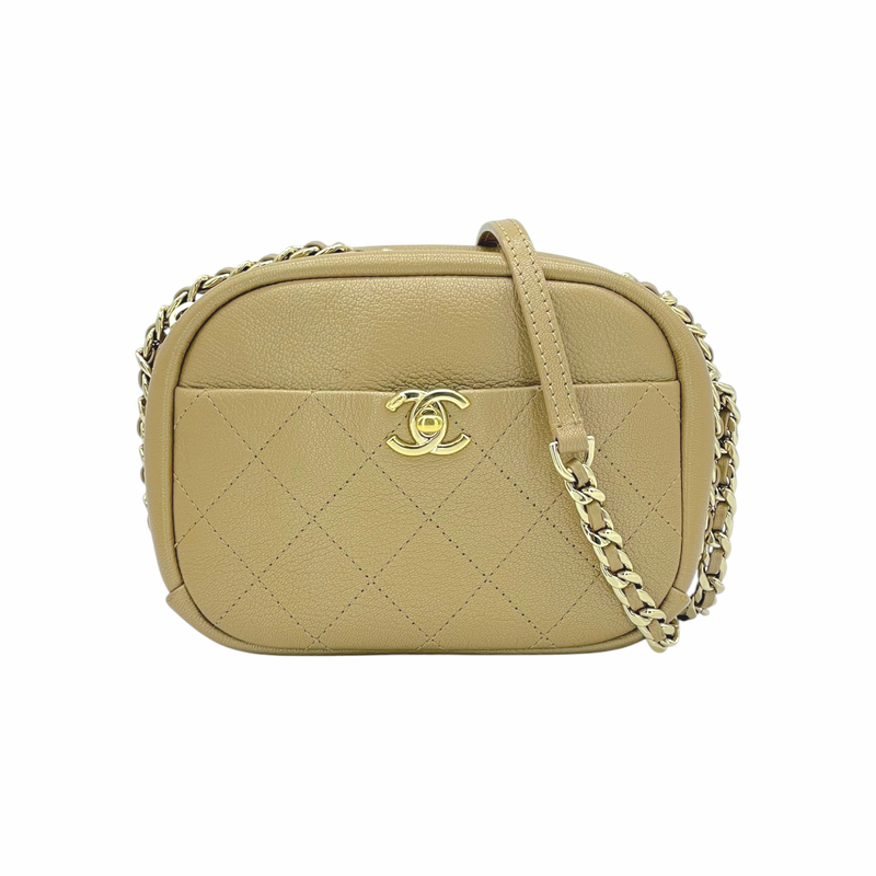 Chanel Beige Quilted Goatskin Small Casual Trip Small Camera Bag - 1