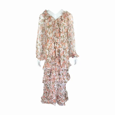 Zimmermann Peach Rose Radiate Frill Midi Dress 1 - 1