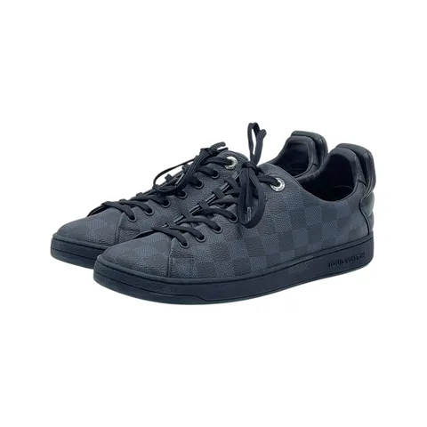 Louis Vuitton Damier Graphite Canvas Black Leather Low Top Men Sneakers 40.5