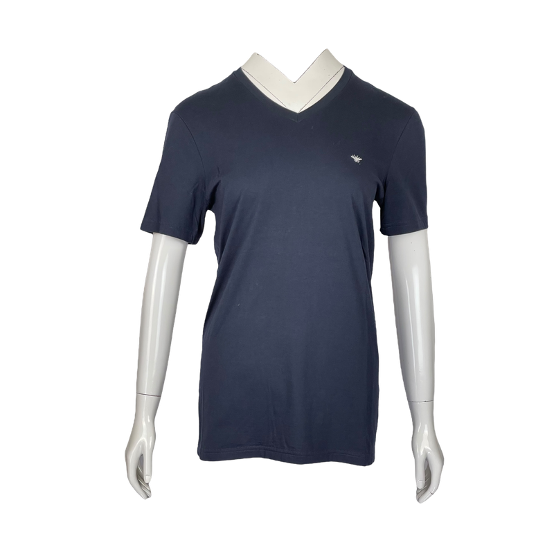 Christian Dior Navy Blue Cotton Bee Logo Embroidered Tshirt XS - 1