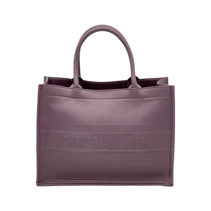 Christian Dior Burgundy Leather Medium Book Tote Bag - 1