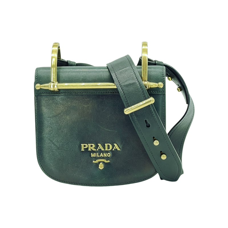 Prada Dark Green Soft Calfskin Pionniere Shoulder Bag - 1