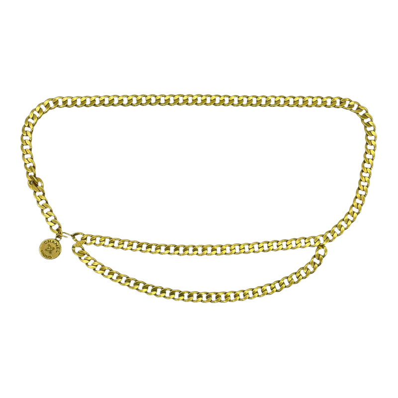 Chanel Gold Metal Medallion Chain Belt 85 - 1