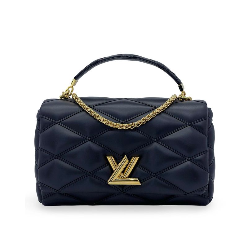 Louis Vuitton Black Quilted Lambskin GO 14 GM Shoulder Bag - 1