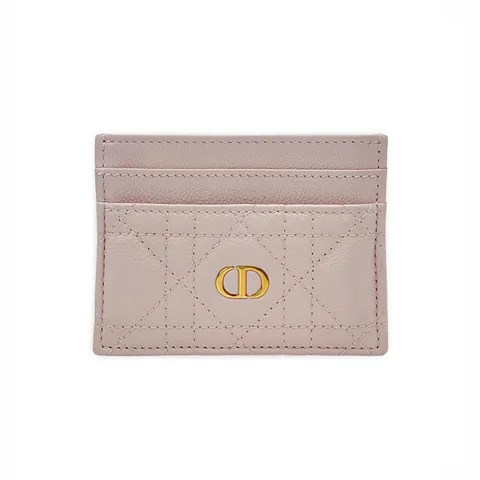 Christian Dior Poudre Cannage Leather Caro Freesia Card Holder - 1