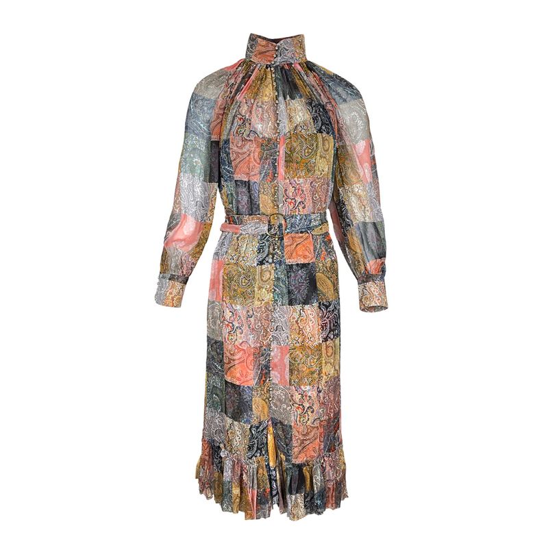 Zimmermann Ninety Six Paisley Patchwork Long Dress 0 - 1