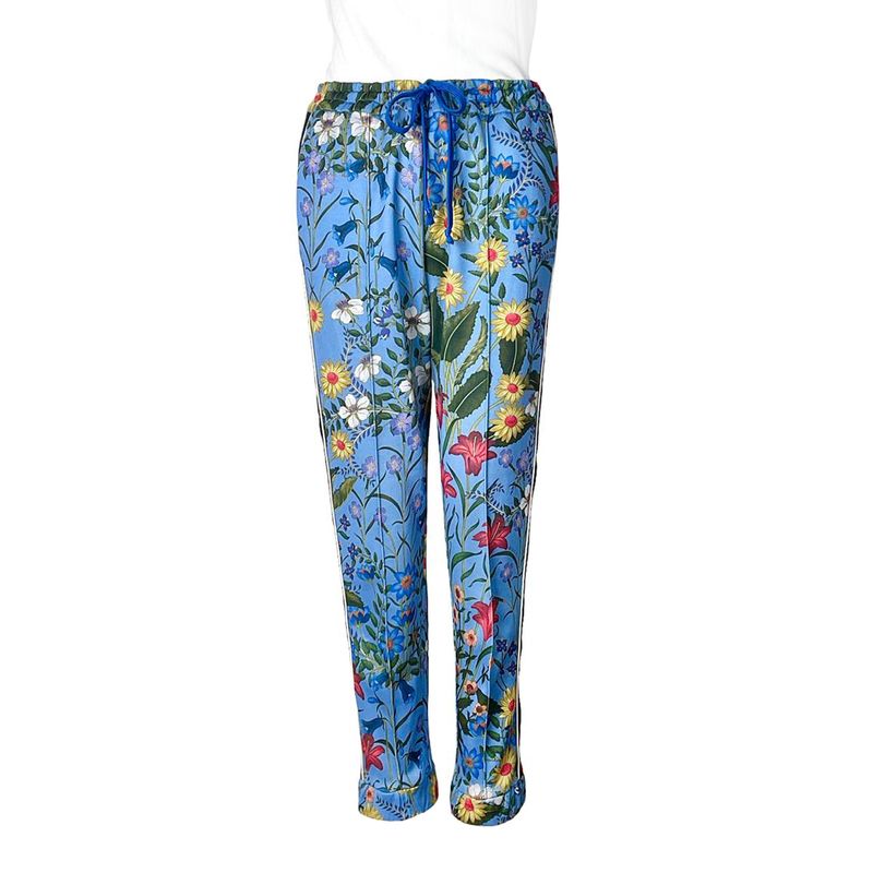 Gucci Blue New Flora Print Jogging Trousers XS - 1