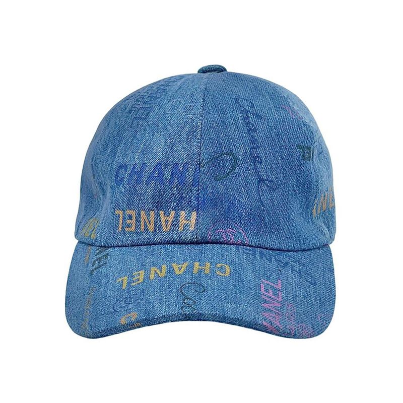 Chanel Blue Denim Multicolor Logo Cotton Baseball Cap - 1