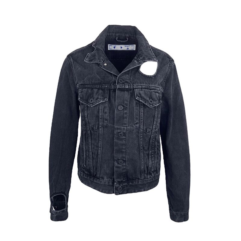 Off White Anthracite Meteor Denim Jacket IT42 - 1