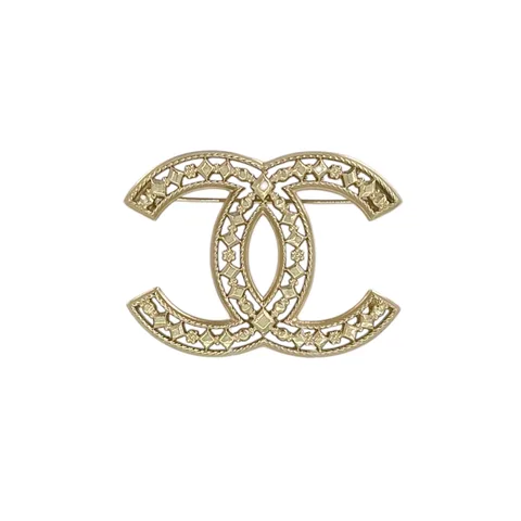 Chanel Light Gold Metal CC Pin Dubai Moonlight Brooch - 1