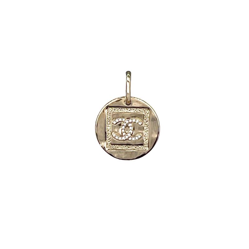 Chanel Light Gold Giant Round CC Logo Drop Earrings - 2