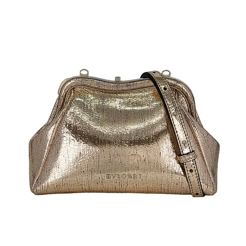 Bvlgari Gold Calfskin Serpentine Clutch Bag - 1