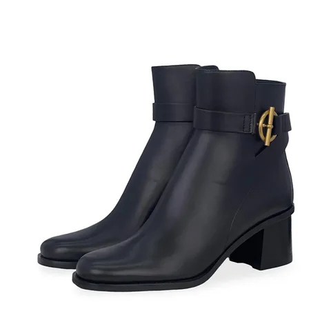 Hermes Black Calfskin Jill Ankle Boots 36 - 1