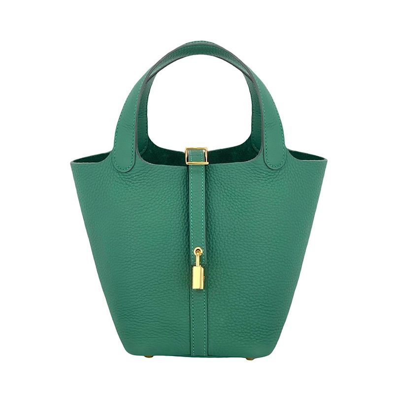 Hermes Clemence Leather Gold Hardware Vert Vertigo Picotin 18 - 1