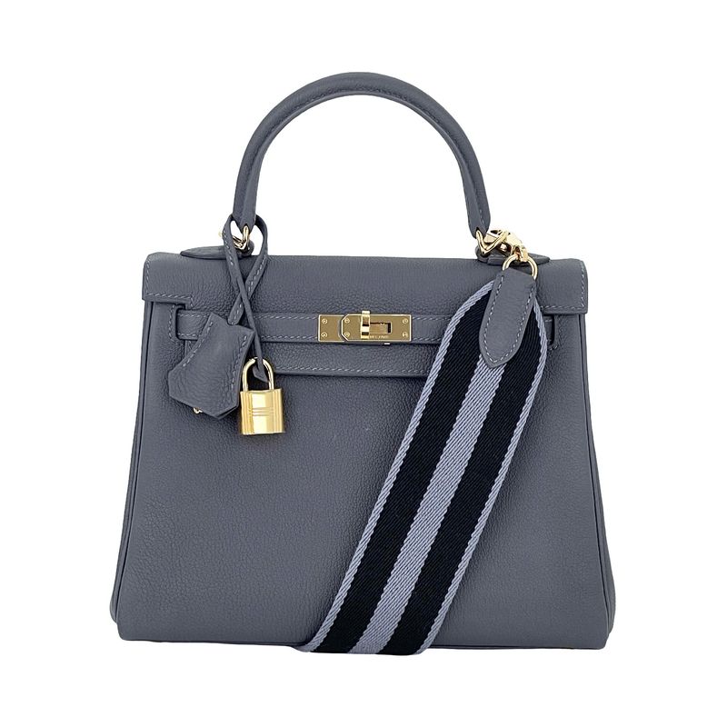 Hermes Togo Leather Permabrass Hardware Gris Misty Kelly 25 - 2