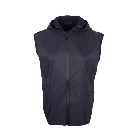 Prada Black Sport Nylon Gilet Hooded Vest S
