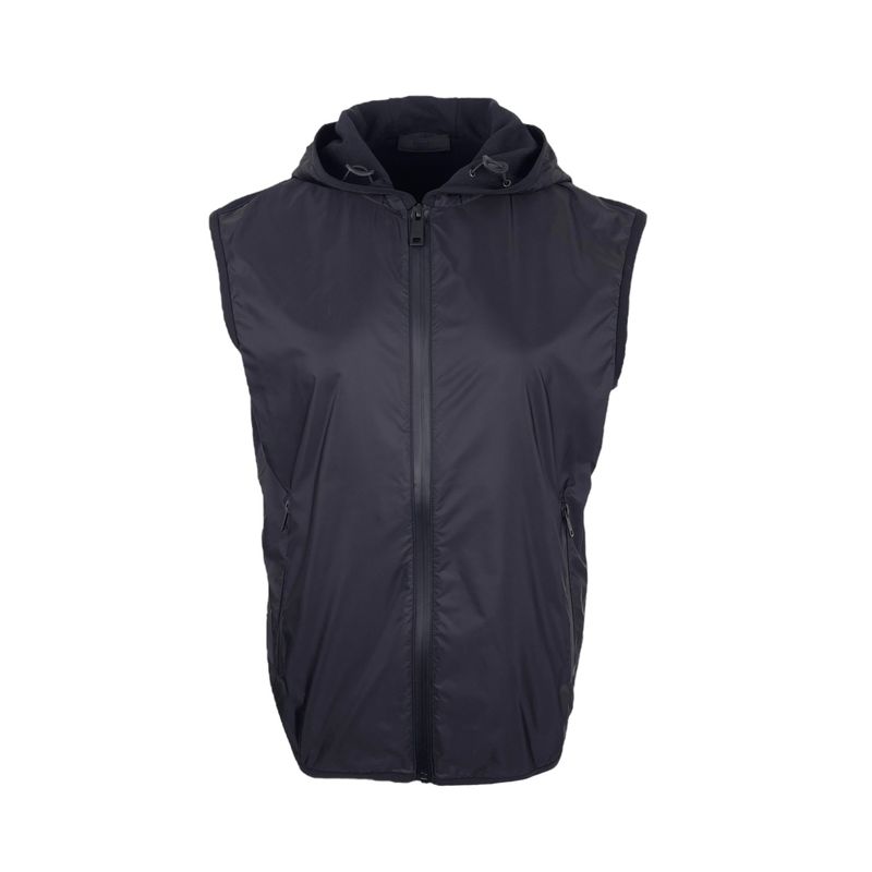 Prada Black Sport Nylon Gilet Hooded Vest S - 1