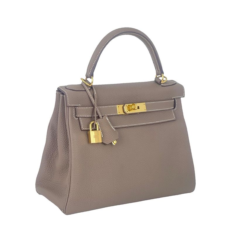 Hermes Togo Leather Gold Hardware Etoupe Kelly 28 - 3