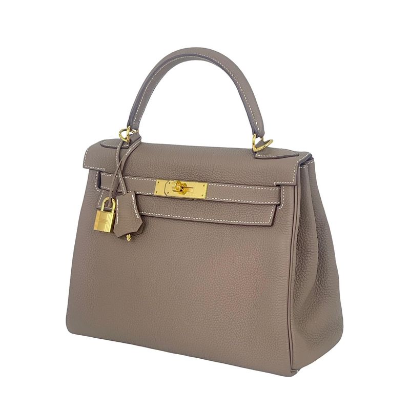 Hermes Togo Leather Gold Hardware Etoupe Kelly 28 - 2