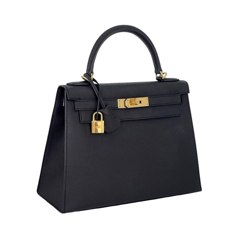 Hermes Sellier Epsom Leather Gold Hardware Noir Kelly 28 - 3