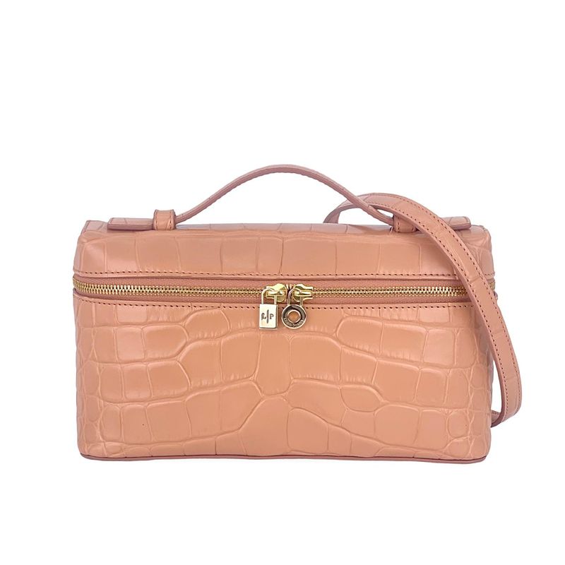 Loro Piana Powder Pink Softy Shiny Alligator Leather Extra Pocket L19 - 1