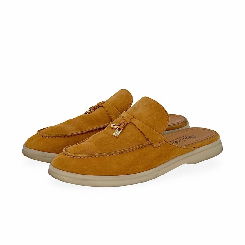 Loro Piana Light Brown Suede Summer Charms Walk Babouche Mules 37 - 1